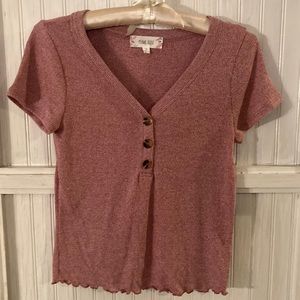 Pink Rose Short Sleeve Top - Medium